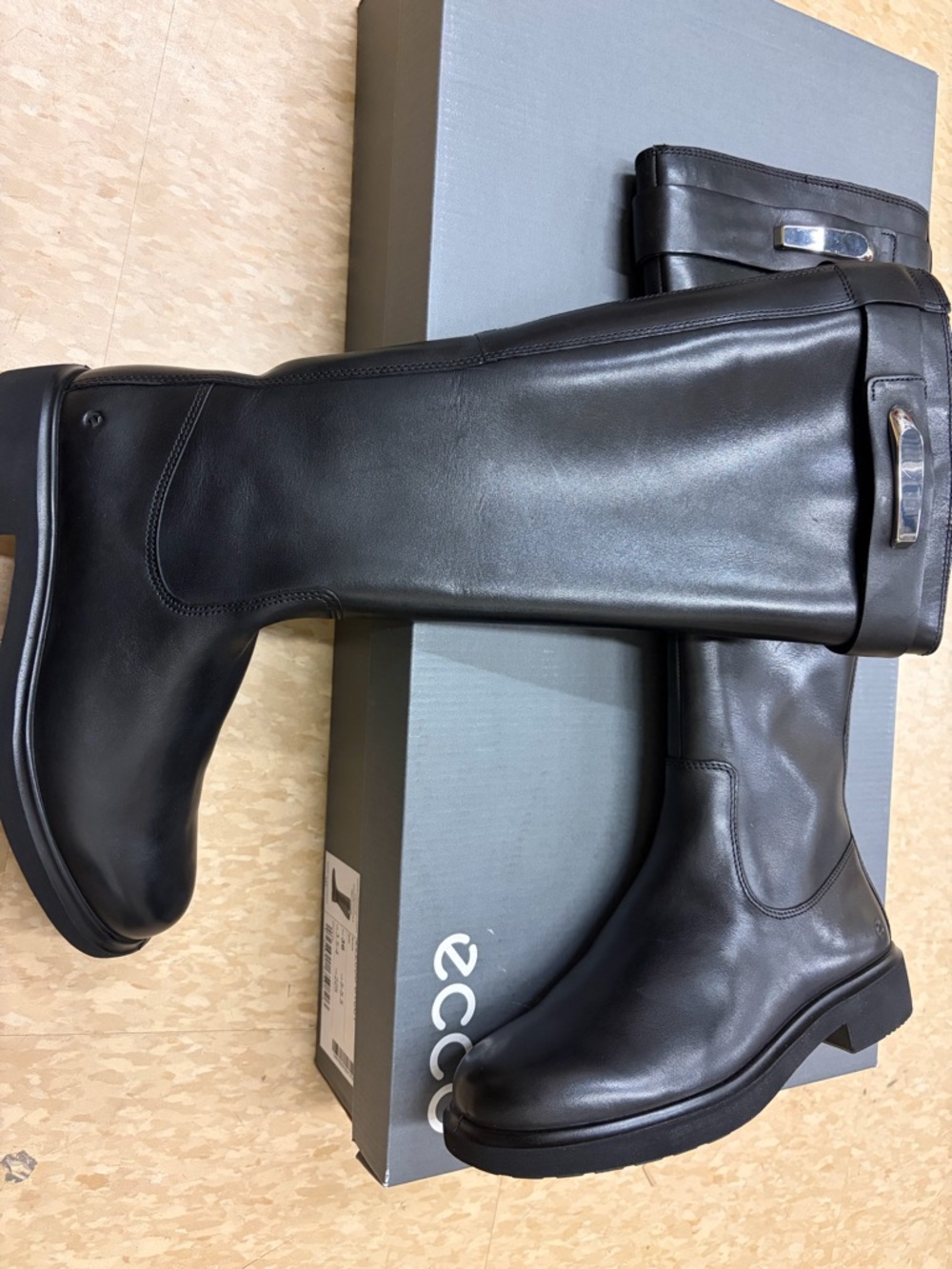 Ecco women's Black Leather Knee-High Riding Boots